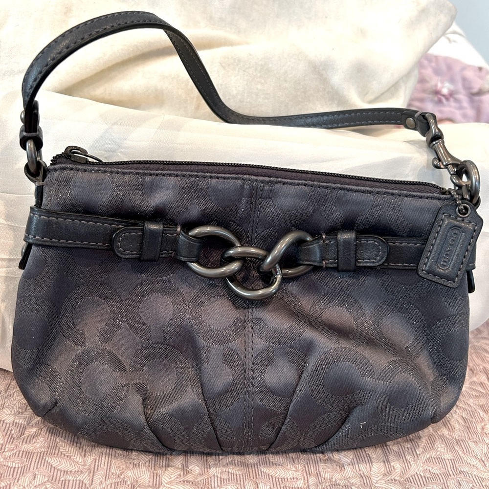 Coach Grey/Silver Embossed Mini Bag